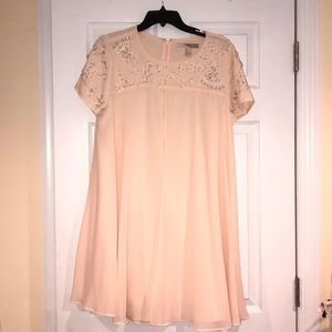 Light Pink Flowy Gown with embroidered top